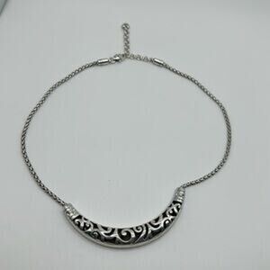 Brighton Moon Fashion Necklace Silver Tone 16-18in